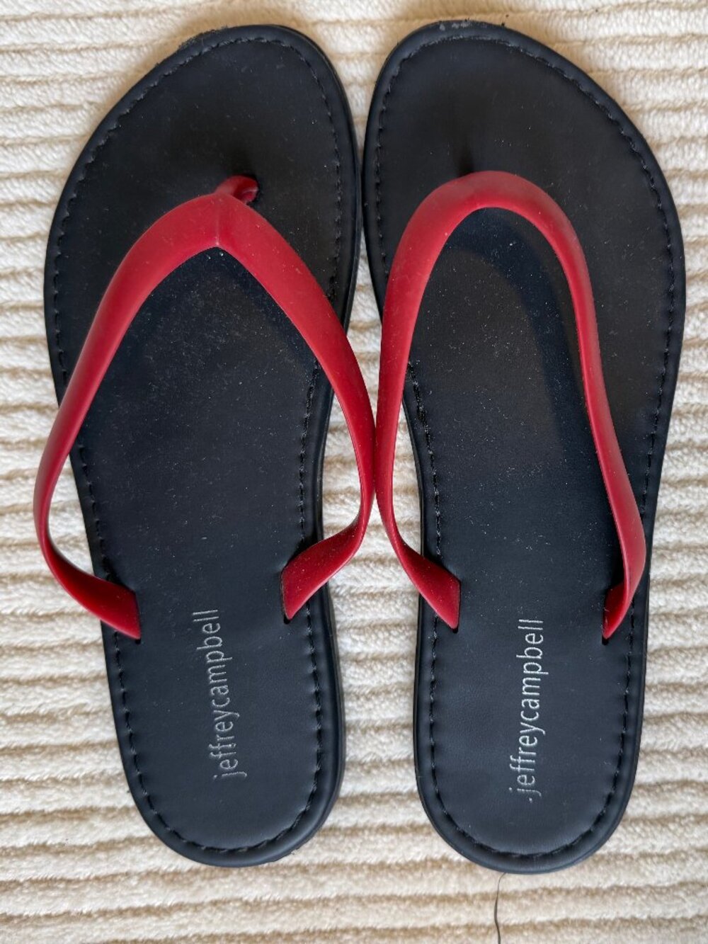 Jeffrey Campbell Red Jelly Thong Sandals
